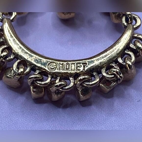 Monet Dangle Chandelier Earrings Gold Tone Rhinestone Fringe Drop Women Pierced - Picture 3 of 4